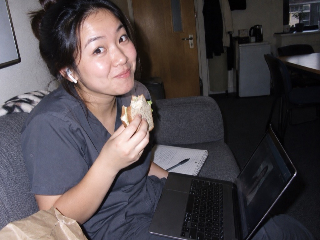 A team member fitting in a CPD course at lunch